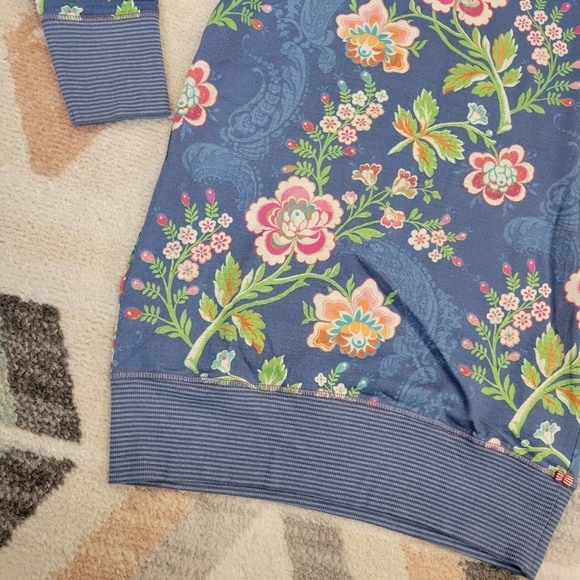 PIP STUDIO blue floral knit tunic top size small - Picture 5 of 8
